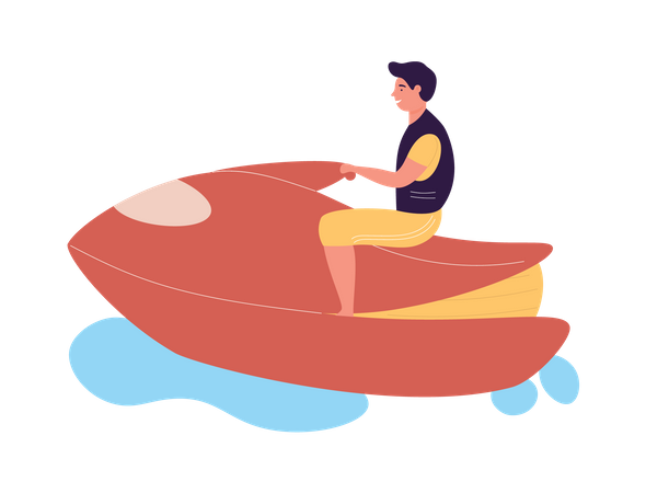 Water speedboating  Illustration