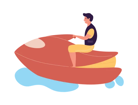 Water speedboating  Illustration