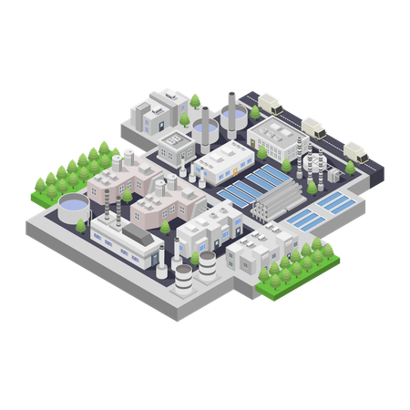 Water supply plant  Illustration