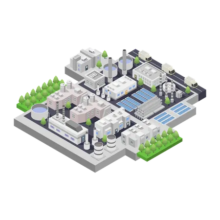 Water supply plant  Illustration