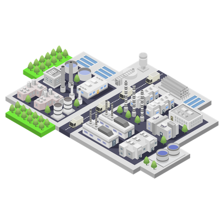 Water supply plant  Illustration