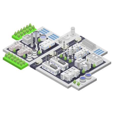 Water supply plant  Illustration