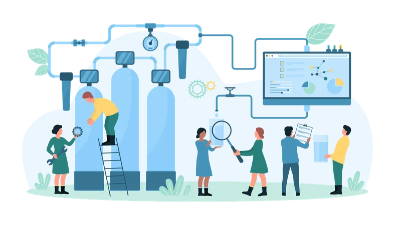 Water Treatment Quality Control  Illustration