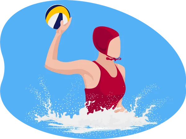 Water Volleyball Player  Illustration
