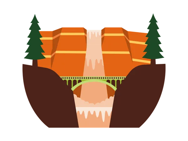 Waterfall from grand canyon  Illustration