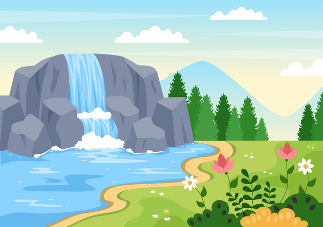 Waterfall  Illustration