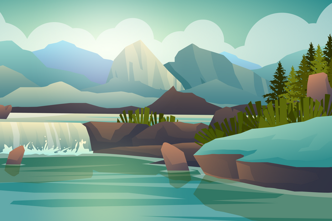 Waterfall  Illustration