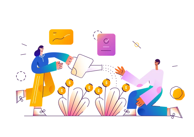 Watering investment for growth  Illustration