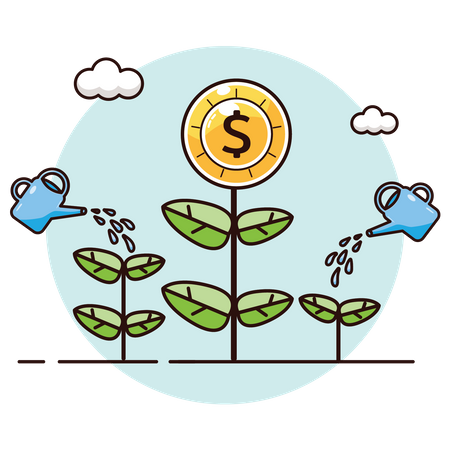 Watering Investment  Illustration