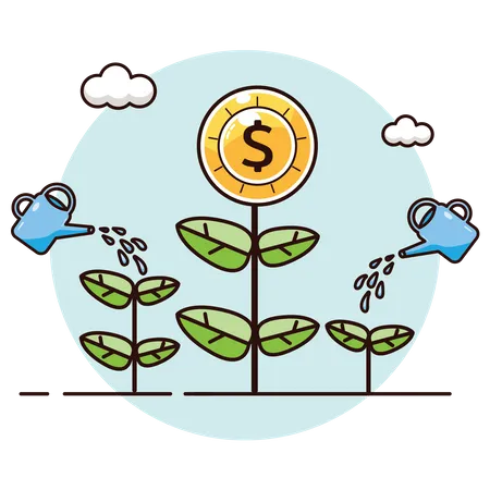 Watering Investment  Illustration