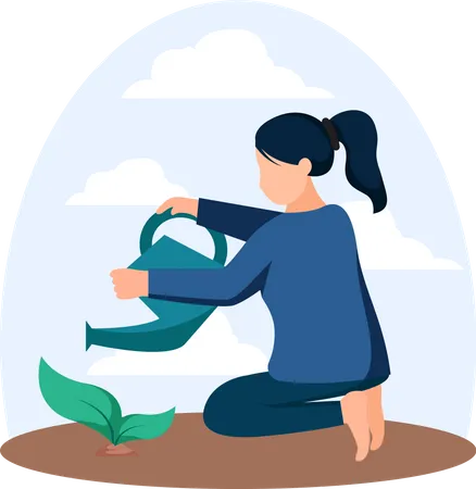 Watering plant  Illustration