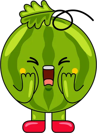 Watermelon Mascot shouting  Illustration