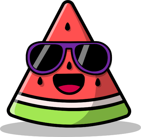 Watermelon Mascot Wearing Sunglasses  일러스트레이션