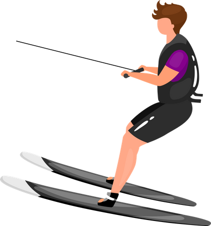 Waterskiing  Illustration