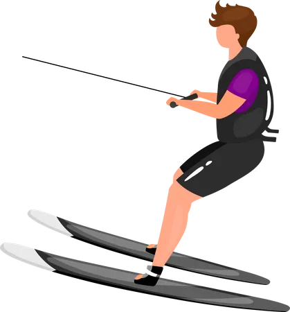 Waterskiing  Illustration