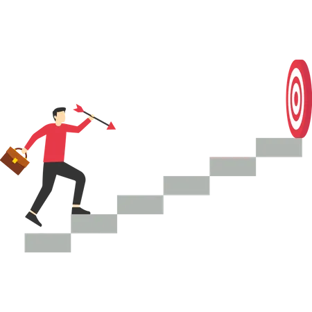 Competitive Processes In Business Business People Run To Their Goal Rushing Every Step Ways To Achieve Goals And Increase Motivation Employees Win Company Competition Flat Vector Illustration Illustration