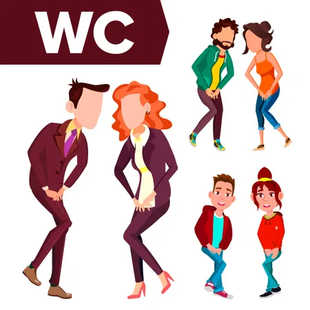 WC Schild Türschild Design Element  Illustration