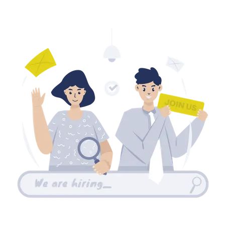 Welcome We Are Hiring Job Search Career Recruitment Illustration Concept Illustration