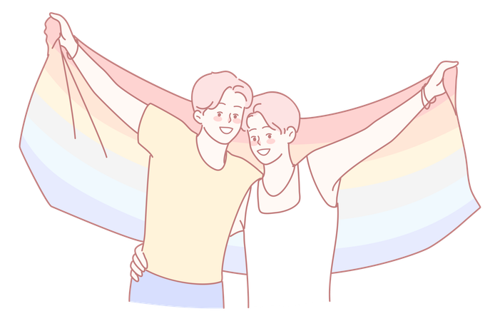 We celebrate love and pride showcasing the vibrant essence of joyful couples everywhere  Illustration