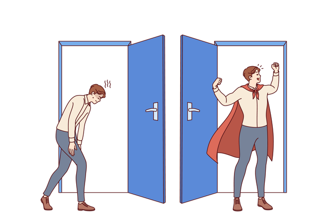 Weak man underwent business training and became superhero thanks to charge of motivation  Illustration