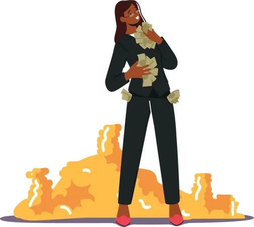 Wealth and Prosperity Businesswoman  Illustration