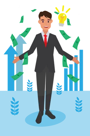 Wealth Businessman  Illustration