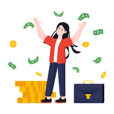 Wealth Businesswoman  Illustration