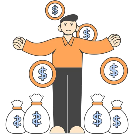 Wealth Management by businessman  Illustration