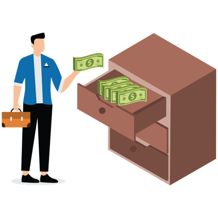 Wealth management money saved  Illustration