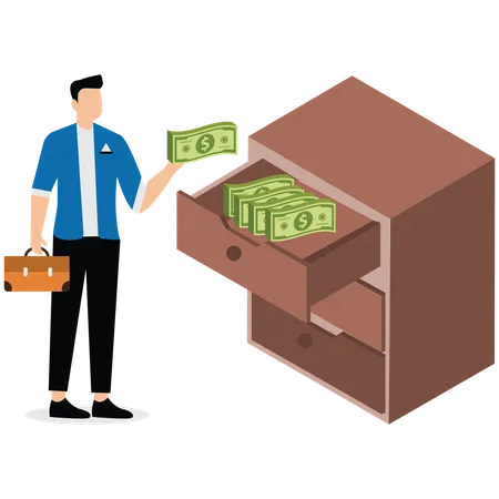 Wealth management money saved  Illustration