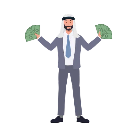 Wealthy Arab Businessman in Suit  Illustration