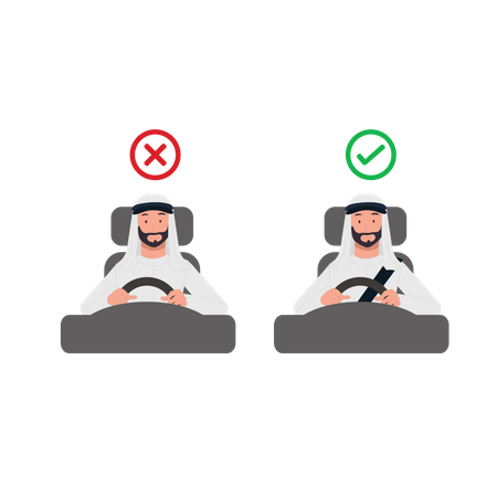 Wear seatbelts while driving  Illustration