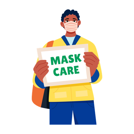 Wearing mask protection safety healthcare awareness  Illustration