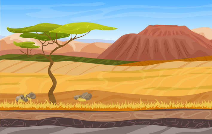 Weather at desert  Illustration