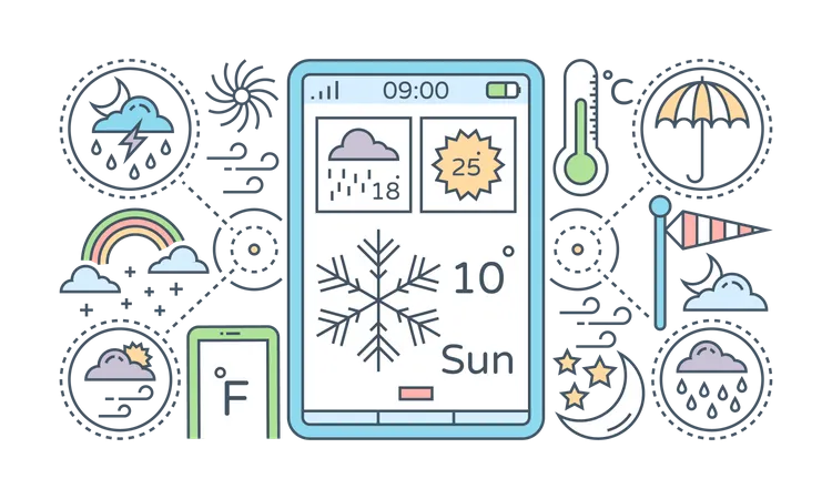 Weather Forecast App  Illustration