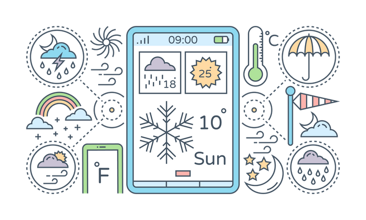 Weather Forecast App  Illustration