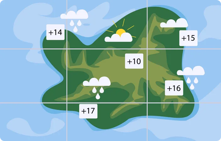 Weather forecast map Illustration