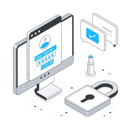 Web Account Login  Illustration