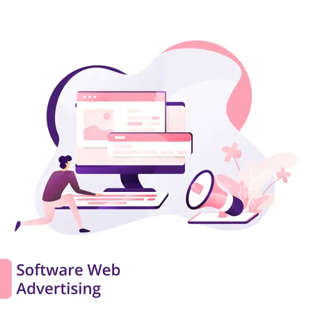 Web advertising for software  Illustration