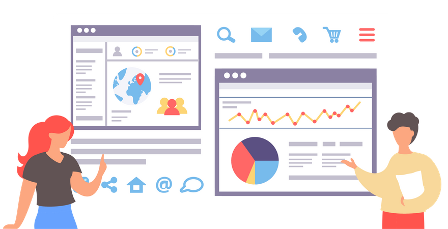 Web Analytics por funcionário  Ilustração