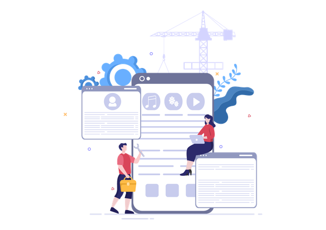 Web app development  Illustration