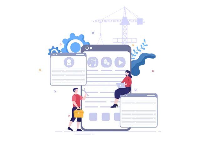 Web app development  Illustration