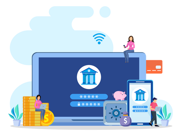 Web Based Banking  Illustration