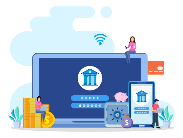 Web Based Banking  Illustration