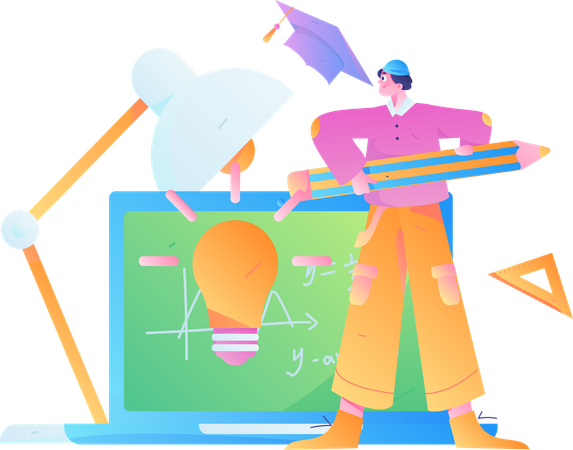 Web Based Education  Illustration