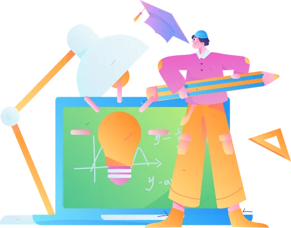 Web Based Education  Illustration