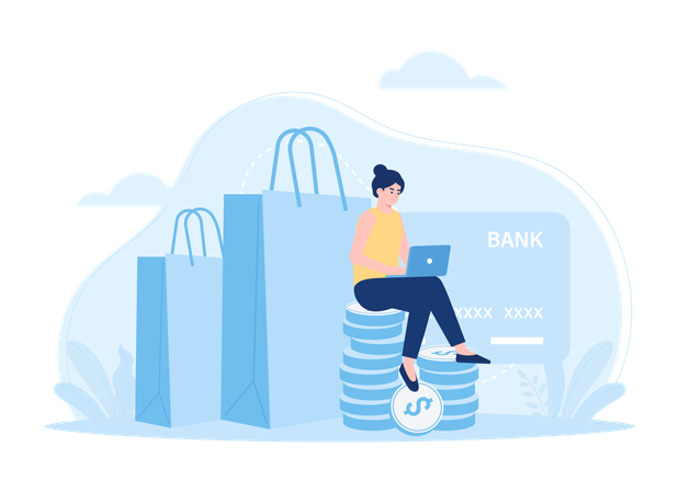 Web Based Shopping  Illustration