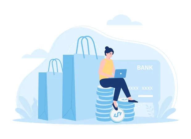 Web Based Shopping  Illustration