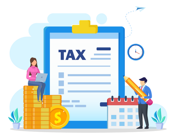Web Based Tax Payment  일러스트레이션