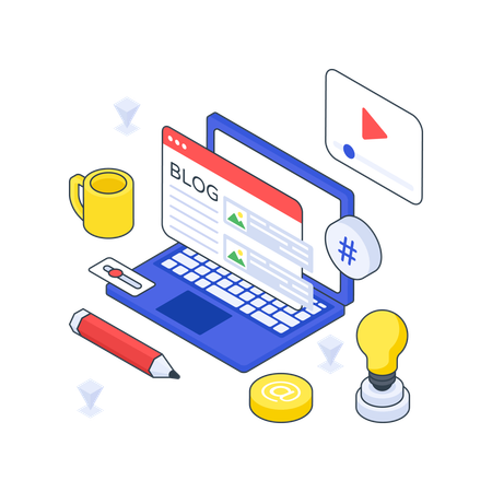 Web Blogging  Illustration